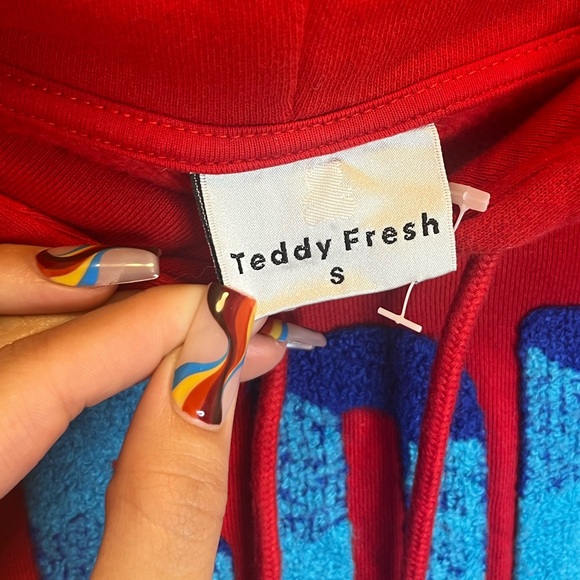 Teddy Fresh Pullover Hoodie Raised Texture Logo Size Small - Picture 2 of 4